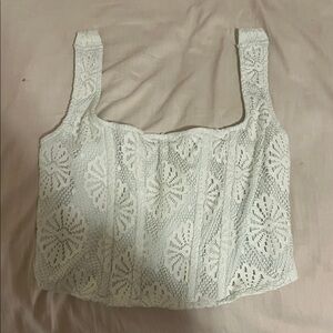 American Eagle Outfitters Mint green Lace Tank Top Square neck